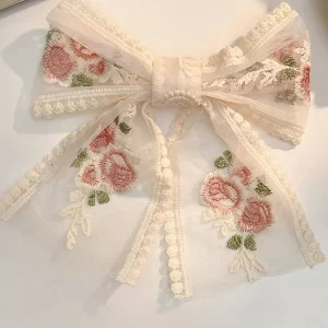 Embroidery Lace Hair Bow