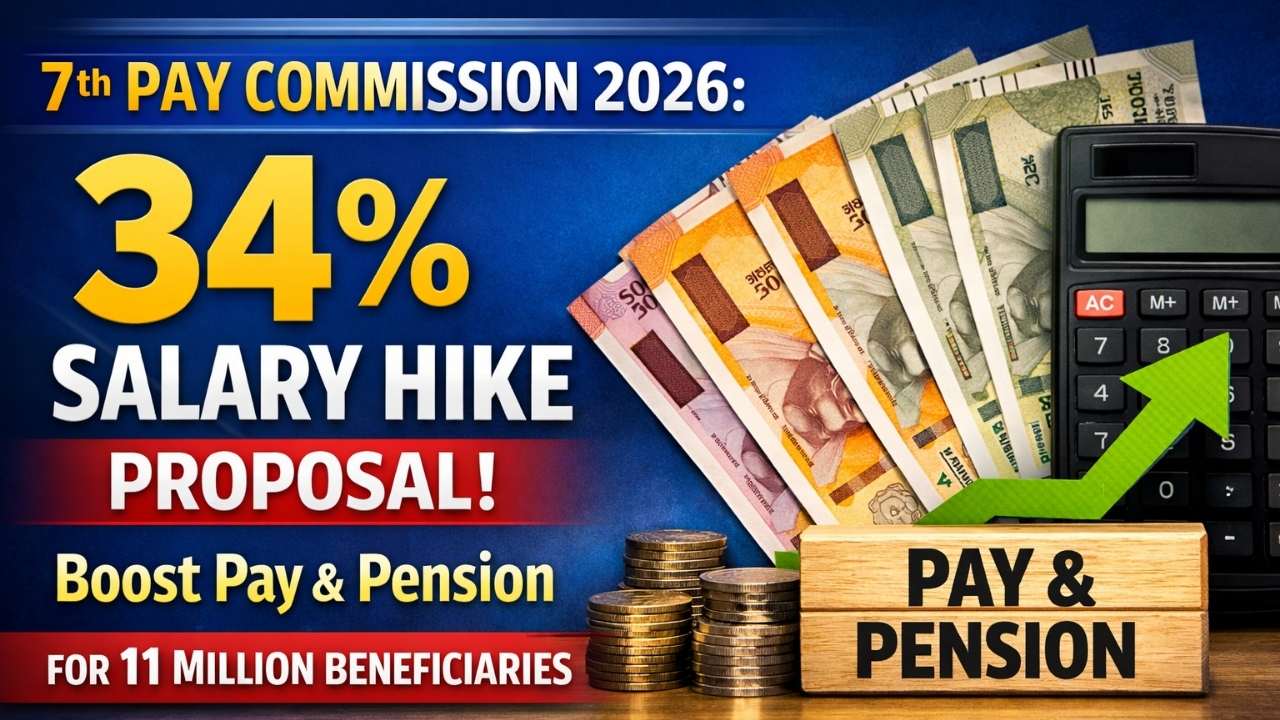 7th Pay Commission 2026: 34% Salary Hike Proposal Could Boost Pay And Pension For 11 Million Beneficiaries