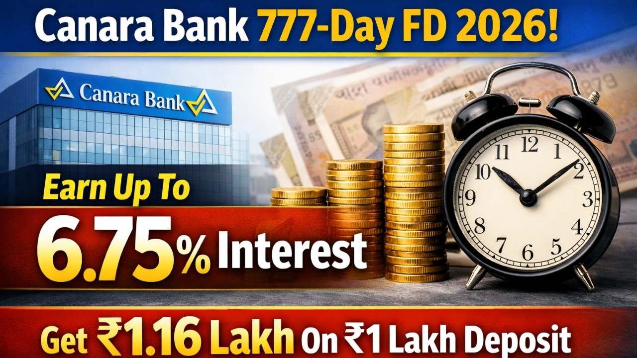 Canara Bank 777-Day FD 2026: Earn Up To 6.75% Interest And Get ₹1.16 Lakh On ₹1 Lakh Deposit