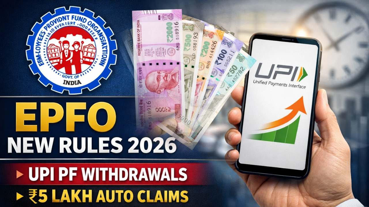 EPFO New Rules 2026: UPI PF Withdrawals, ₹5 Lakh Auto Claims, Faster 3-Day Settlement For 8 Crore Members