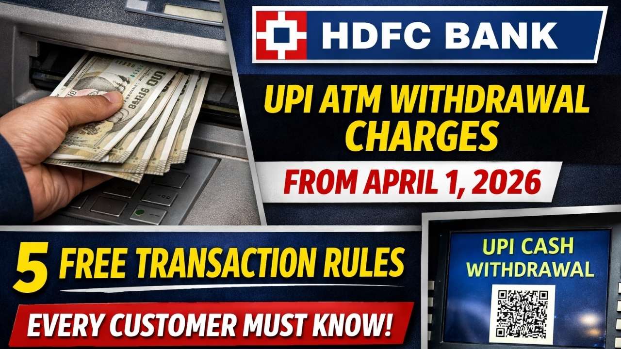 HDFC Bank UPI ATM Withdrawal Charges From April 1, 2026: 5 Free Transaction Rules Every Customer Must Know